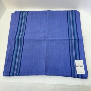 Dansk Set Of 6 Napkins Cotton Blue Stripe Coastal Cottage Beach